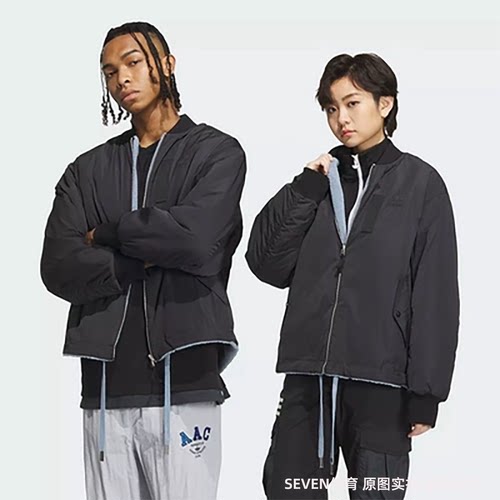 正品Adidas/阿迪达斯三叶草男女两面穿羊羔绒外套IN0990 IN0989