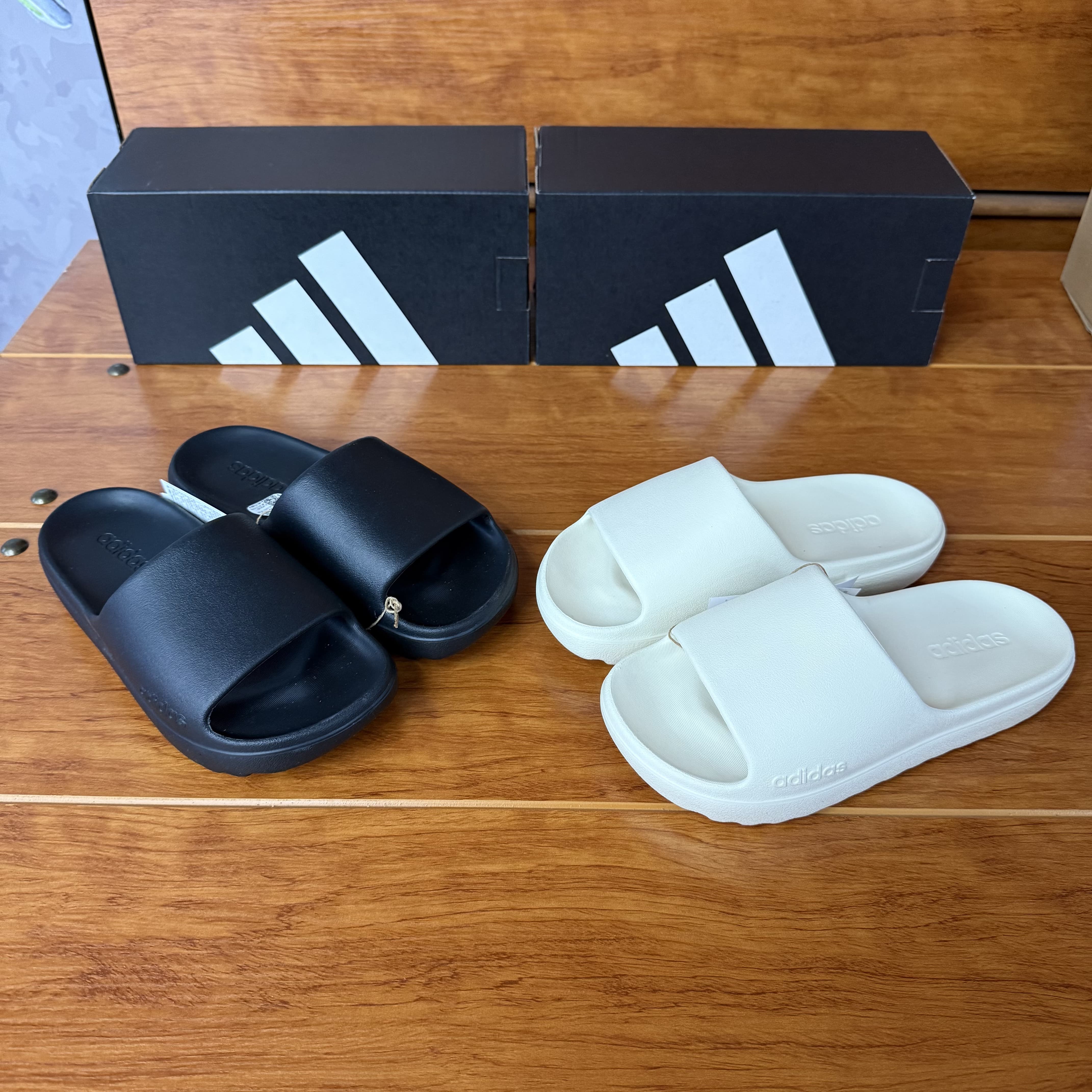 Adidas阿迪达斯男女情侣25夏新款鲨鱼厚底沙滩运动防水拖鞋JP9580