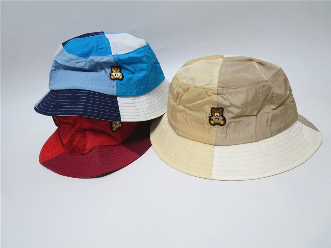 美式新晋街头潮牌拼色薄款尼龙渔夫帽盆帽街舞bboy滑板buckethat