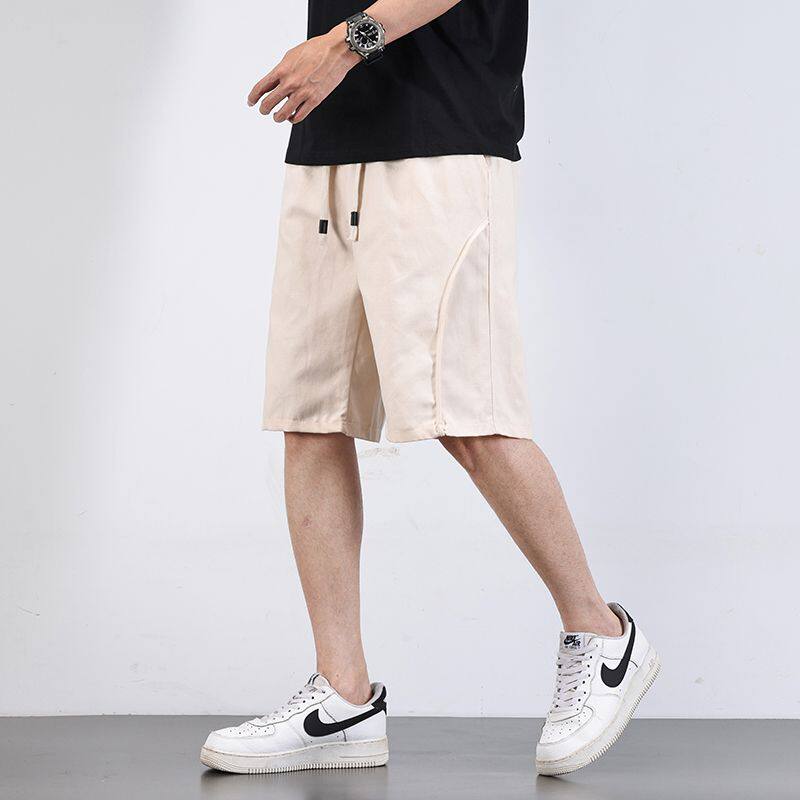 夏季新款纯色百搭五分裤山系男生短裤美式潮牌简约日系休闲裤子男