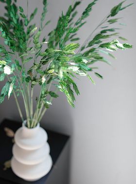 绿色小盼草永生花干花高级感房间布置大厅装饰摆件花ins风真花束