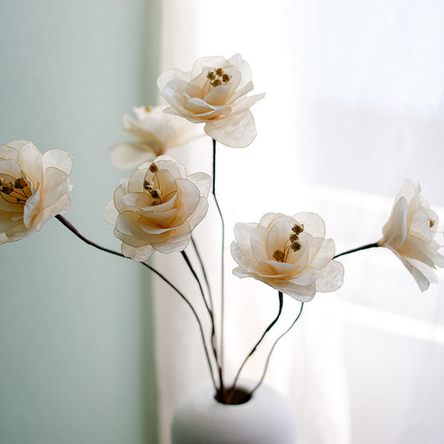 北欧小清新山茶花高级感手工干花