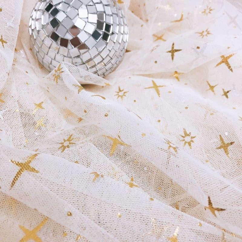 ins少女十字星星纱日系软妹拍摄道具装饰背景布美甲主播抖音包邮