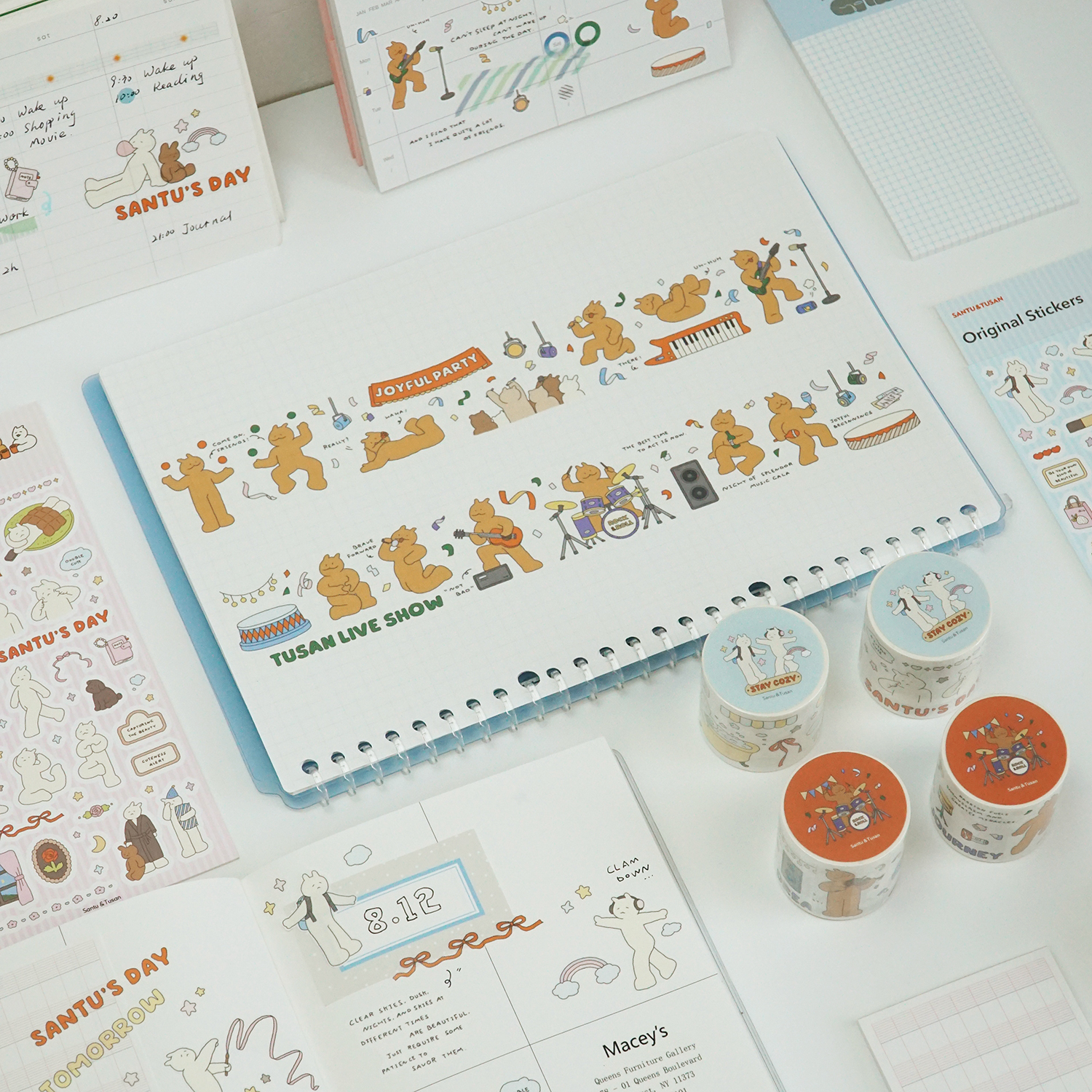 桑兔兔桑【桑兔兔桑胶带】原创手帐和纸pet手账贴纸文字整卷日常