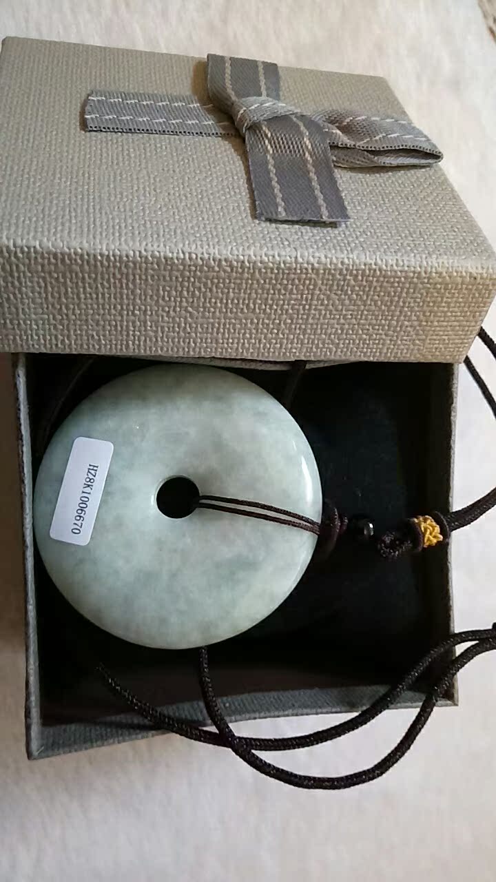 翡翠平安扣缅甸玉硬玉A货无裂全新配挂绳