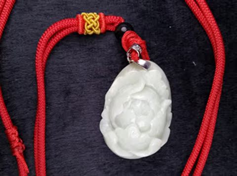 翡翠牡丹花开富贵缅甸A货硬玉