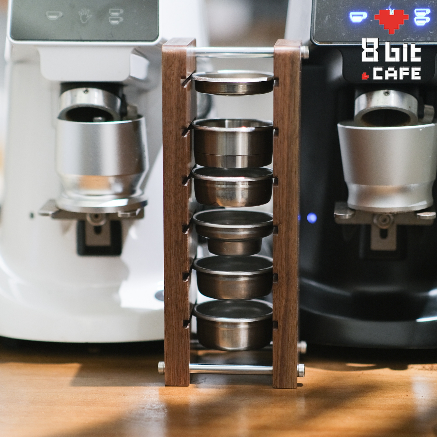 素止黑胡桃木咖啡粉碗收纳架