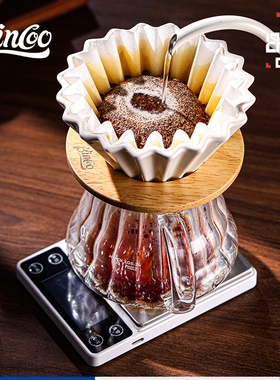 Bincoo手冲咖啡蛋糕滤纸V60蛋糕碗型滤纸挂耳咖啡滤袋通用kalita