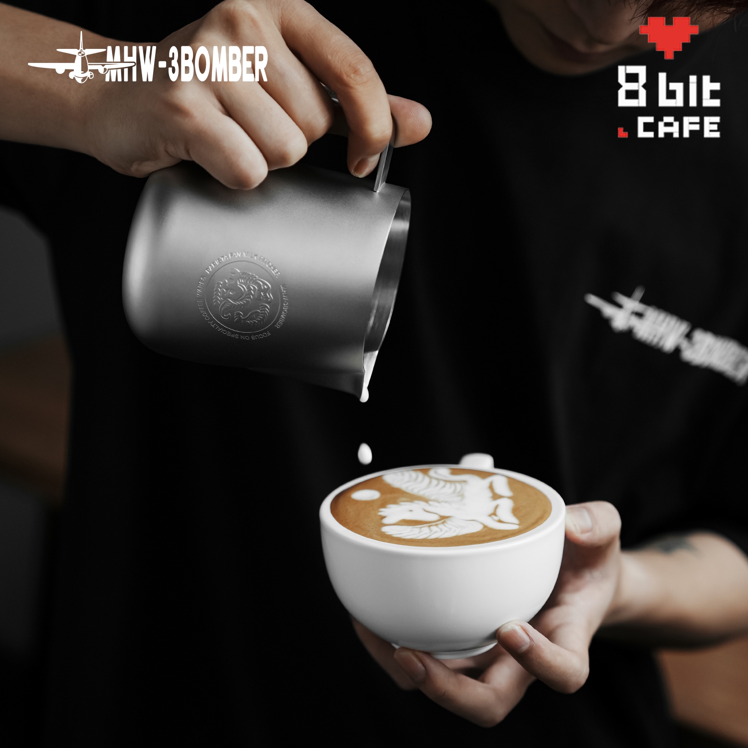 MHW-3BOMBER轰炸机FF拉花缸 梁凡咖啡拉花杯打奶缸拉花专用咖啡杯