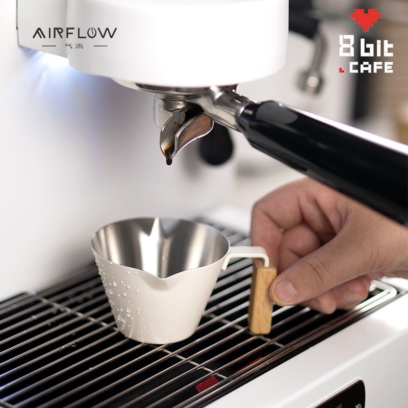 AIRFLOW气流双口不锈钢咖啡杯 意式浓缩咖啡杯 萃取小量杯刻度杯