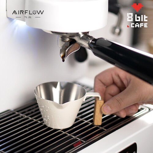AIRFLOW气流双口不锈钢咖啡杯 意式浓缩咖啡杯 萃取小量杯刻度杯