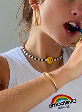 美国黑白短款高级感独特风锁骨链