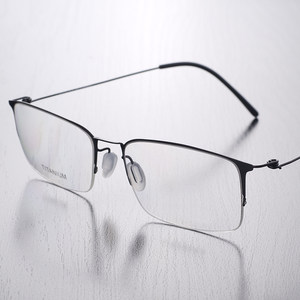 眼镜框男半框纯钛超轻弹性配镜