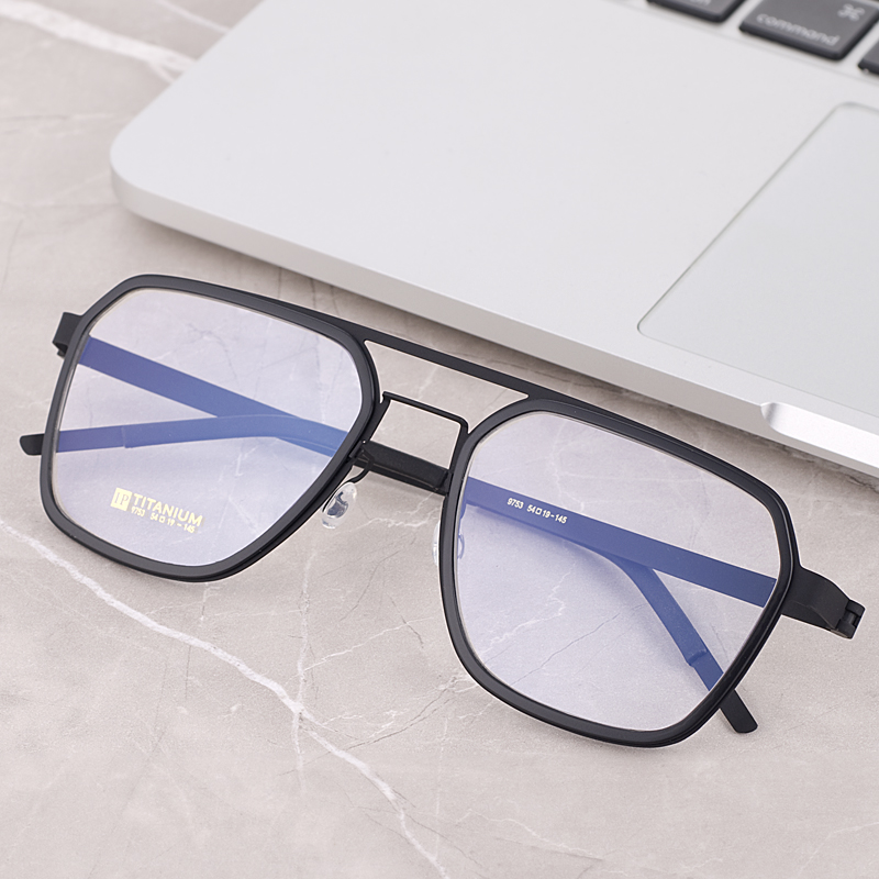 男女通用双梁钛无螺丝眼镜配镜