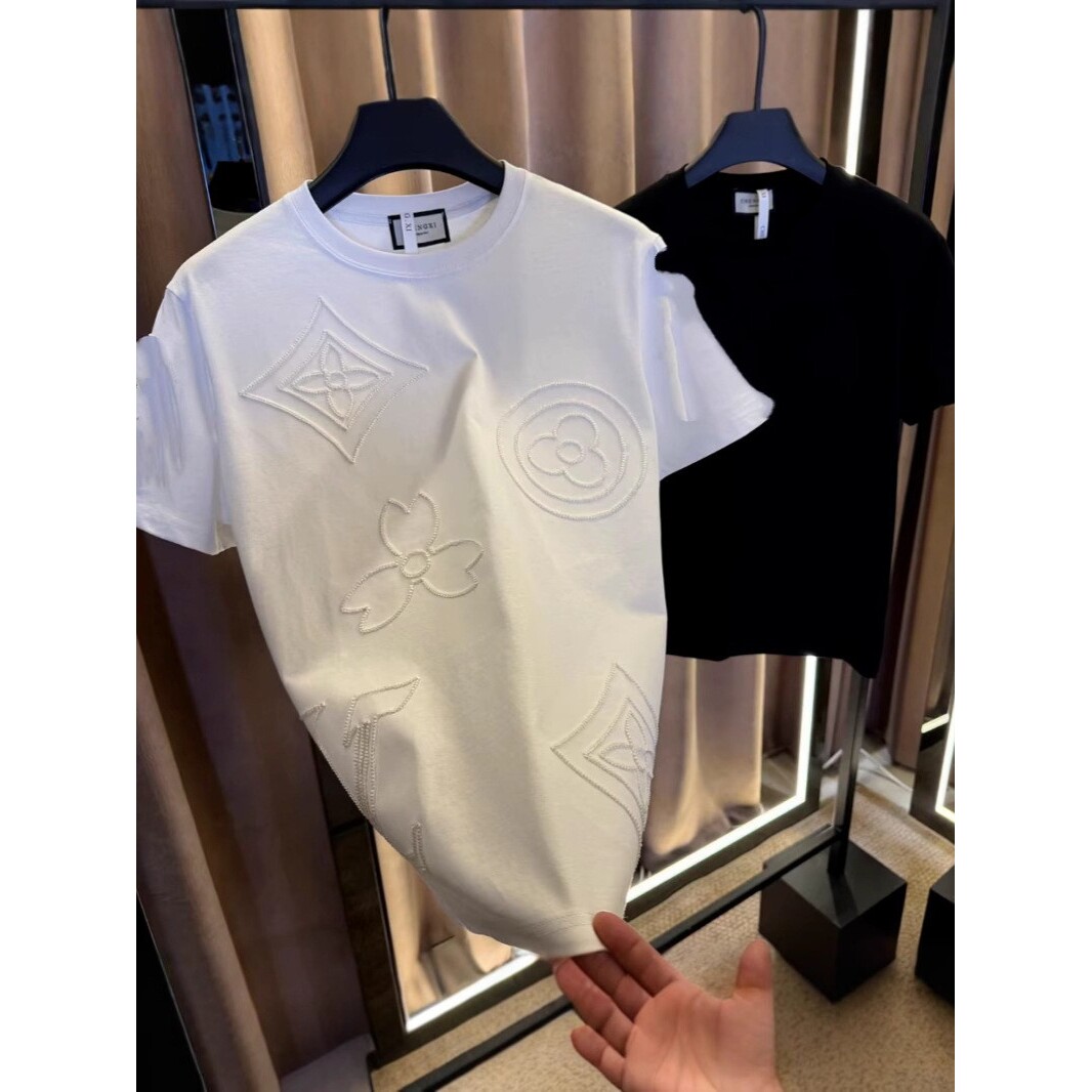 欧货AN&LV/岸绿夏季潮流时尚潮牌轻奢短袖新款休闲半袖T恤男士修