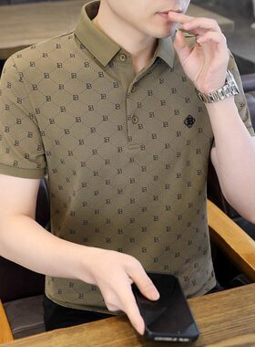 欧货AN&LV/岸绿男士polo衫短袖T恤潮流男装翻领夏季2026年新款休
