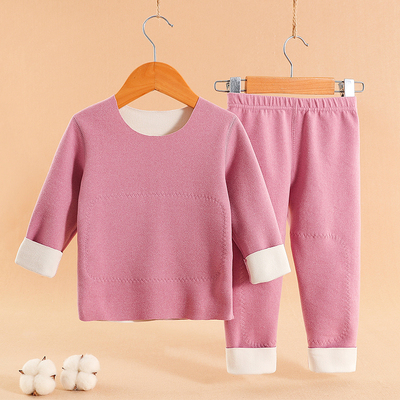 儿童德绒自发热保暖内衣套装秋冬男女童双层加绒加厚打底秋衣秋裤