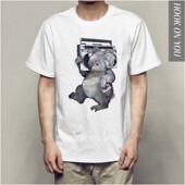 YOU外贸新款 动物考拉DJ男士 HOOK 短袖 T恤周边卡通休闲衣服潮