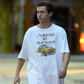 Survived 返校日荷兰弟同款 蜘蛛侠英雄无归I Trip Nyc T恤短袖