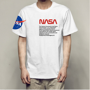 新款短袖T恤nasa宇航员男女t恤2020夏季宽松圆领个性nasa短袖