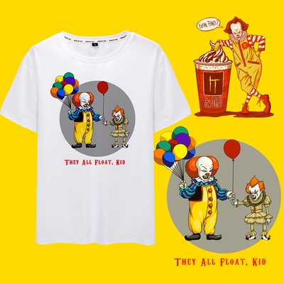 小丑回魂短袖欧美印花电影周边