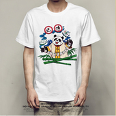 休闲设计高品质学生服装 2020夏季 t恤情侣装 男女同款 新款 熊猫短袖