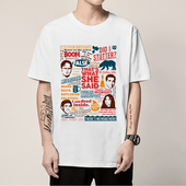 2020夏季 白色T恤 男女同款 新款 美剧办公室卡通人物T恤