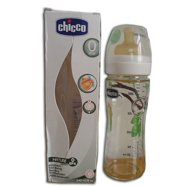 Òâ´óÀûÏÖ»õÖÇ¸ß Chicco²£Á§ÄÌÆ¿ ¿í¿Ú¾¶ÄÌ×ì 240ml·ÀÕÍÆøÓ¤¶ùÄÌÆ¿