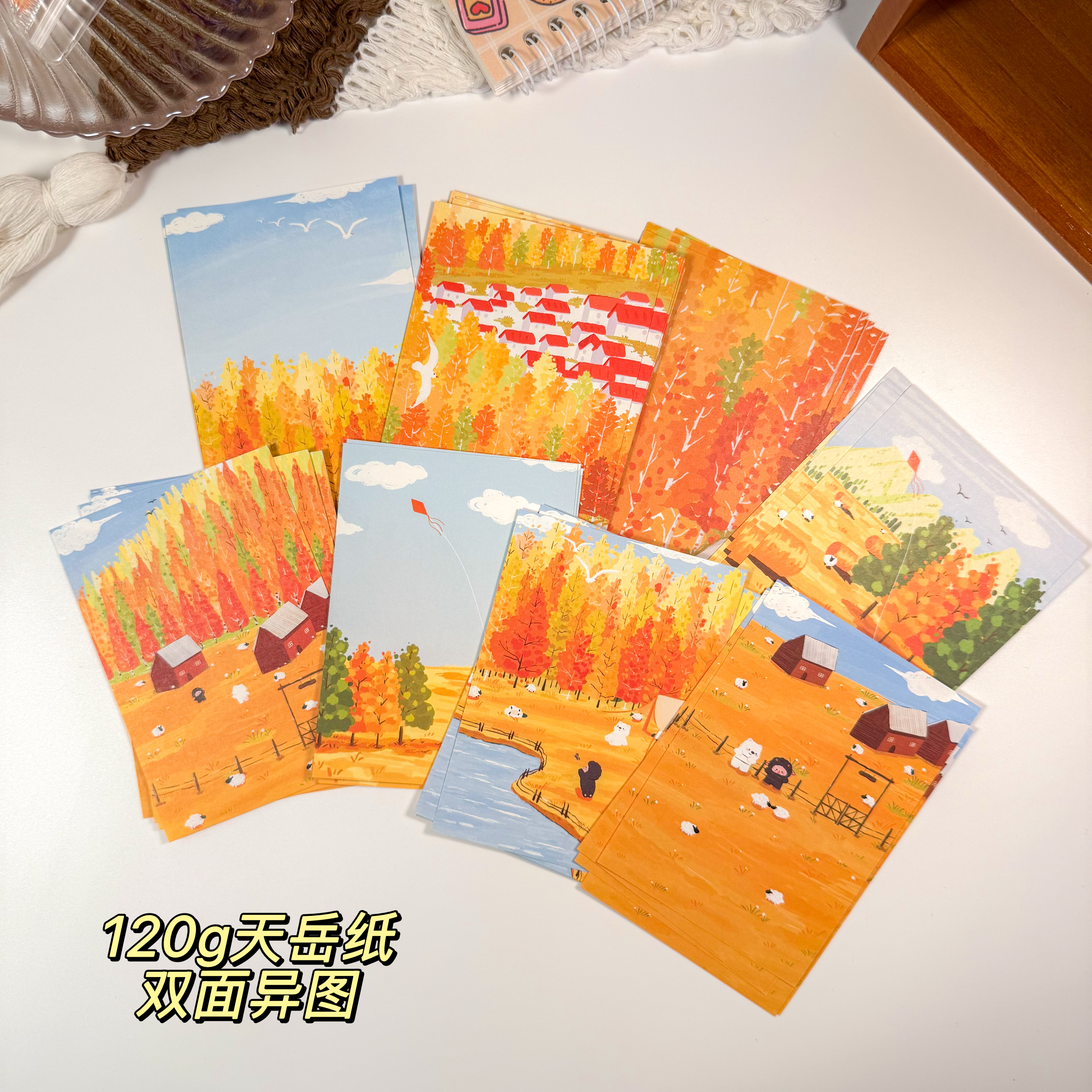 M5内页74×105mm双面异图手帐拼贴素材便签分装混装活页替芯