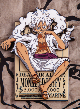 海贼王路飞金属徽章胸针尼卡路飞冰箱贴魔术贴 女帝徽章 背包配饰