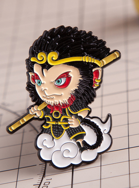 黑神话悟空猴子周边磁吸金属徽章胸针 冰箱贴包挂件 天命人魔术贴