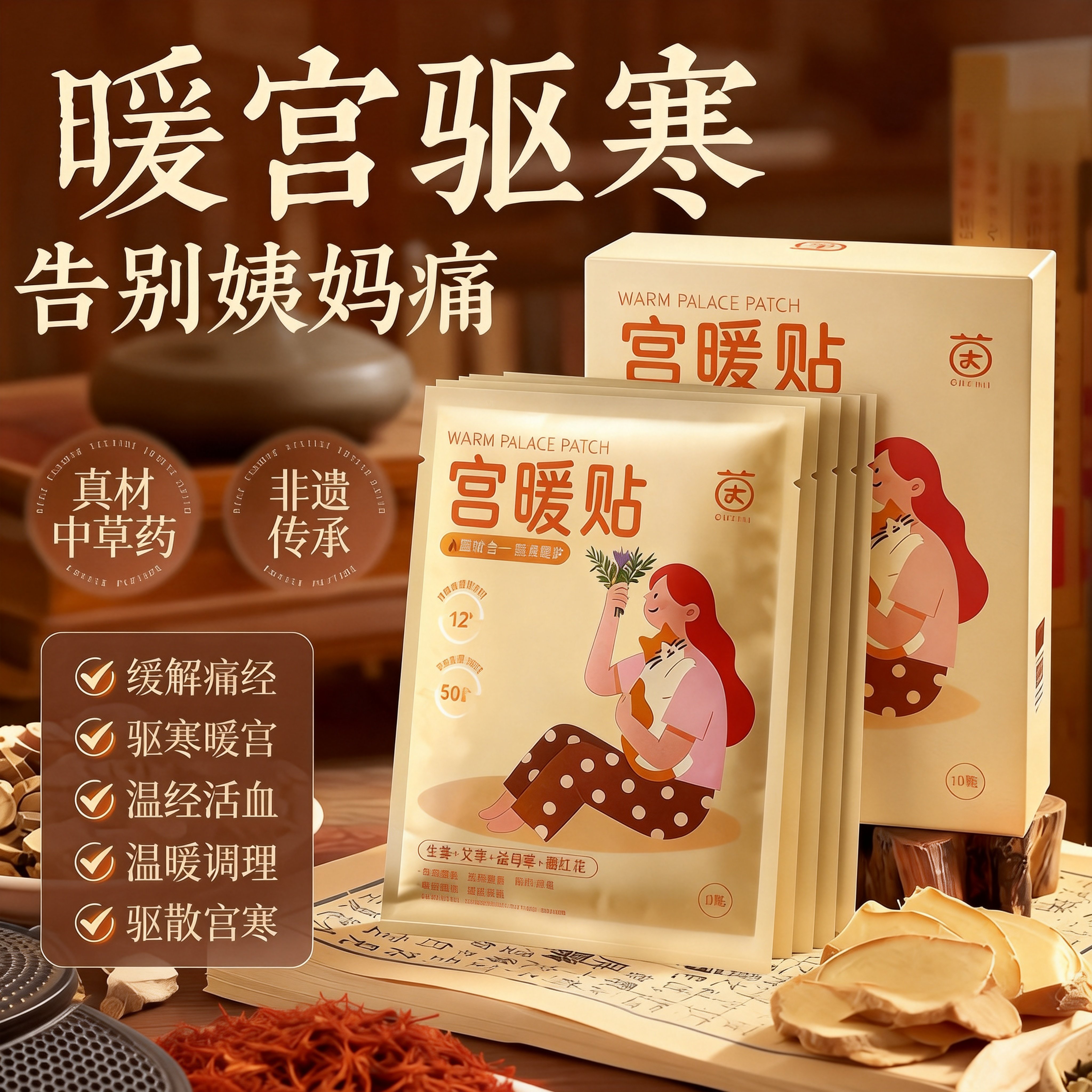 暖宫贴月经量少不来调理气血姨妈宫暖寒卵巢热敷正品大号神器女生,保健用品,艾灸/艾草/艾条/艾制品,淘宝优惠券,粉丝福利购,淘宝优惠卷