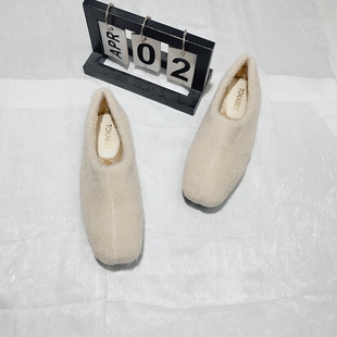 法式温柔晚晚风加绒舒适保暖毛毛鞋女2025秋冬季新款外穿毛绒棉鞋