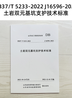 山东标准 DB37/T 5233-2022 J16596-2022 土岩双元基坑支护技术标准 z