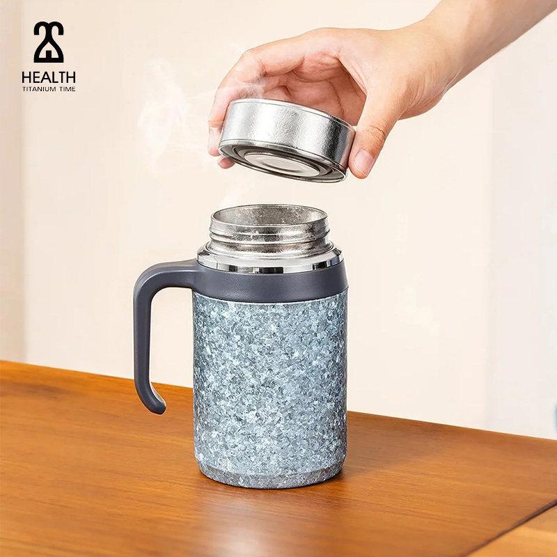 铠斯钛时代纯钛冰花保温杯办公杯茶水分离高档钛泡茶水杯子带手柄,户外/登山/野营/旅行用品,水杯,淘宝优惠券,粉丝福利购,淘宝优惠卷