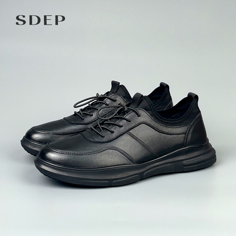 男士轻便休闲皮鞋舒适实心户外鞋