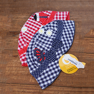 英国进口女小童动物蝴蝶结格子帽