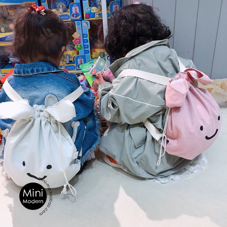 特价 韩国进口女童百搭小兔子背包宝宝可爱笑脸兔耳朵双肩帆布包