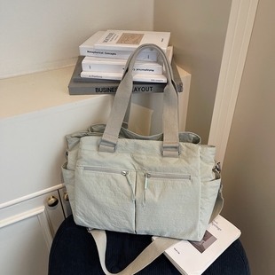 大容量短途旅行包包女2025新款简约多功能单肩包行李包斜挎托特包