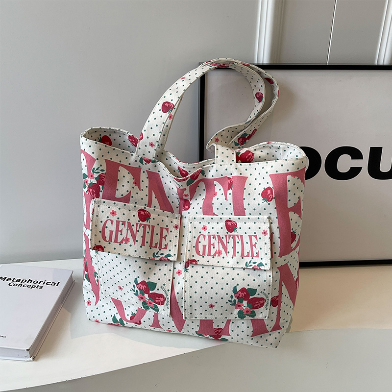 托特帆布包包2024新款百搭单肩包