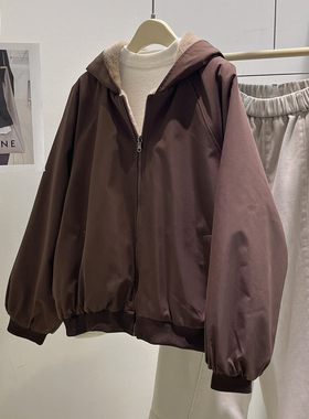 正反两面穿环保水貂毛派克服高密加厚连帽毛毛外套保暖棉衣棉服