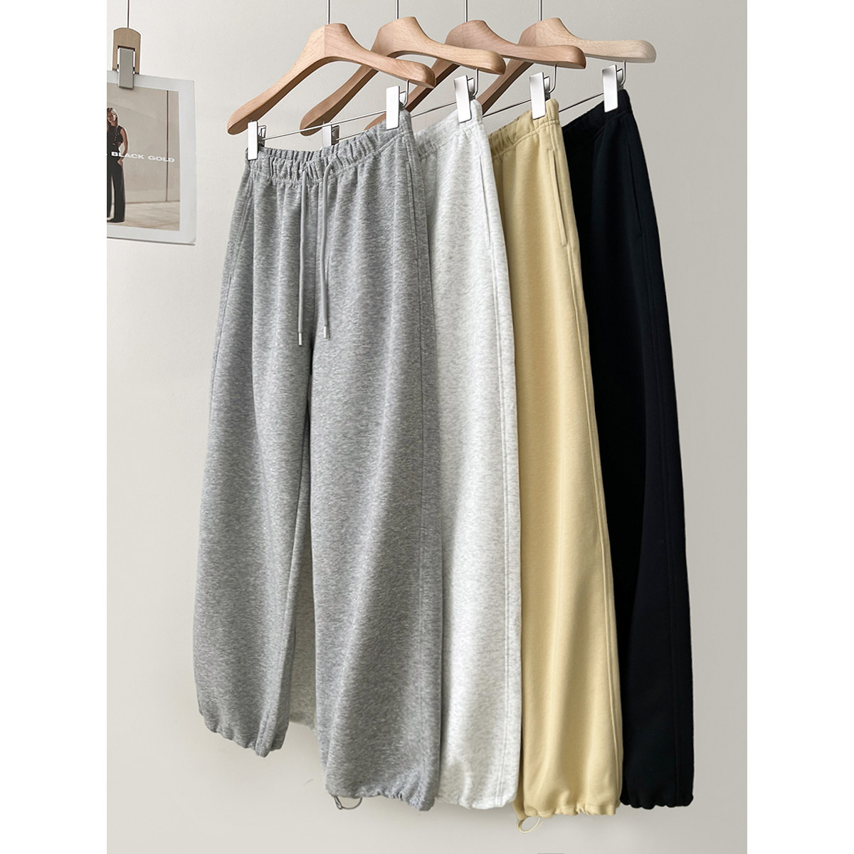 爆款回归！阔腿束脚两穿！柔软垂感抽绳卫裤春季直筒裤休闲裤长裤