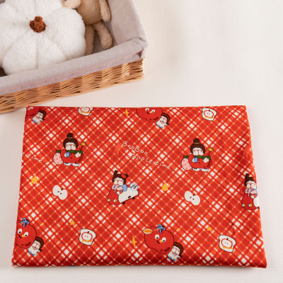 BooBoo布布 秋冬弹力纱卡斜纹 柔软衬衫连衣裙 可爱卡通手工布料