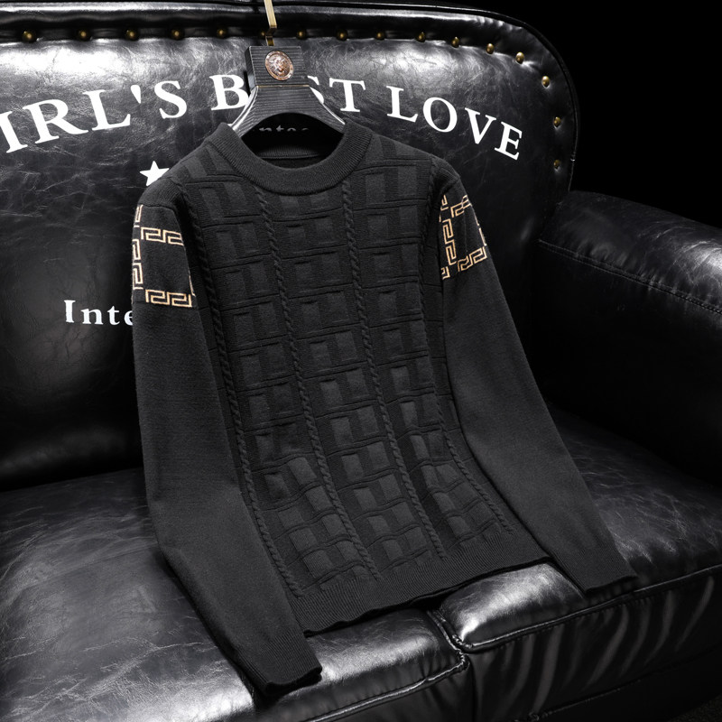 冬季2026男装毛衣圆领羊毛衫加厚针织衫毛织衫23502p135，男装针织衫/毛衣，电商D222