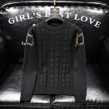 冬季2026男装毛衣圆领羊毛衫加厚针织衫毛织衫23502p135，男装针织衫/毛衣，电商D222