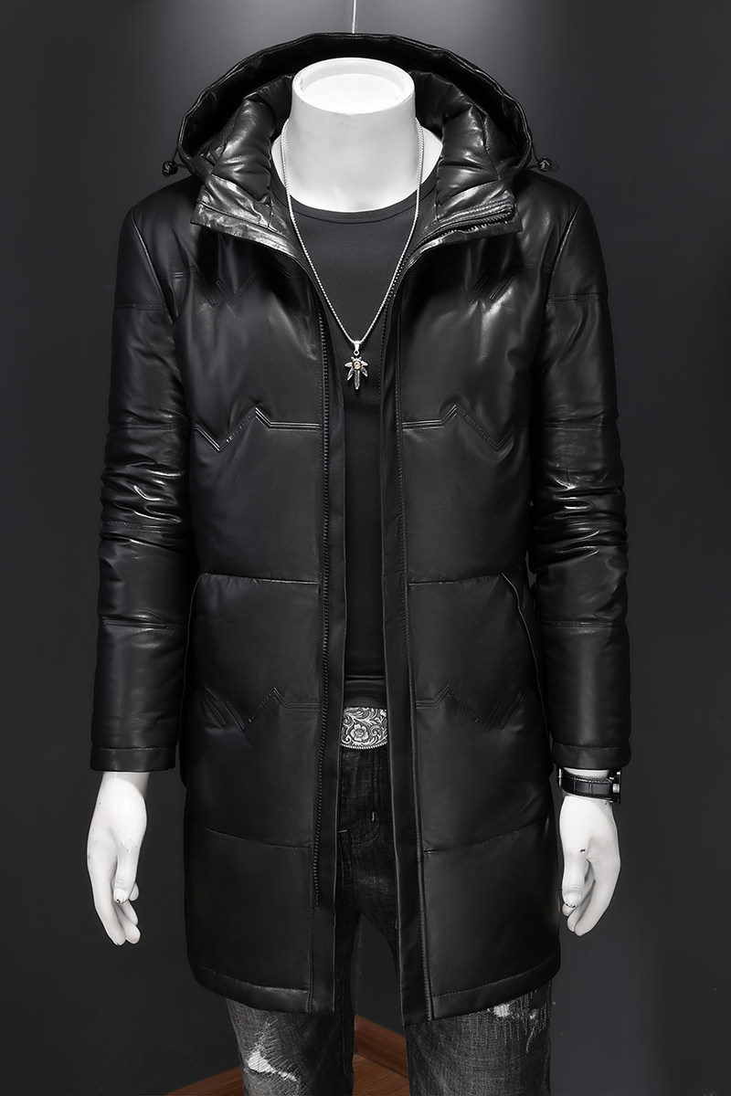 森林猎人冬装鹅绒90%长款羽绒服男真皮衣连帽定制款8926p1550,男装羽绒服,电商D222