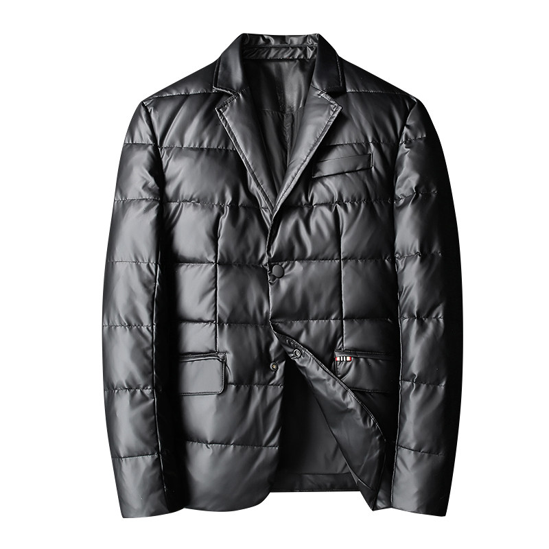 冬装2025西装90%白鸭绒羽绒服男厚皮衣羽绒西装领6606p285,男装羽绒服,电商D222