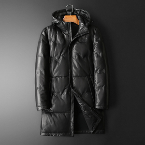 冬装鹅绒90%长款羽绒服男真皮衣连帽羽绒外套8926p1500,咖啡色内搭配外套卡其色好看吗图片