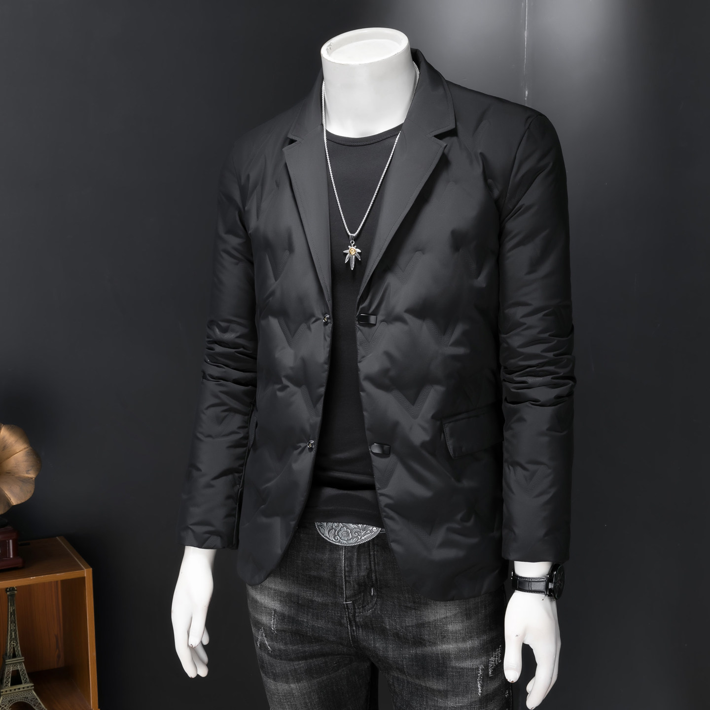 2025西装领男90%白鸭绒羽绒服冬装外套2222p245全年货,男装羽绒服,电商D222