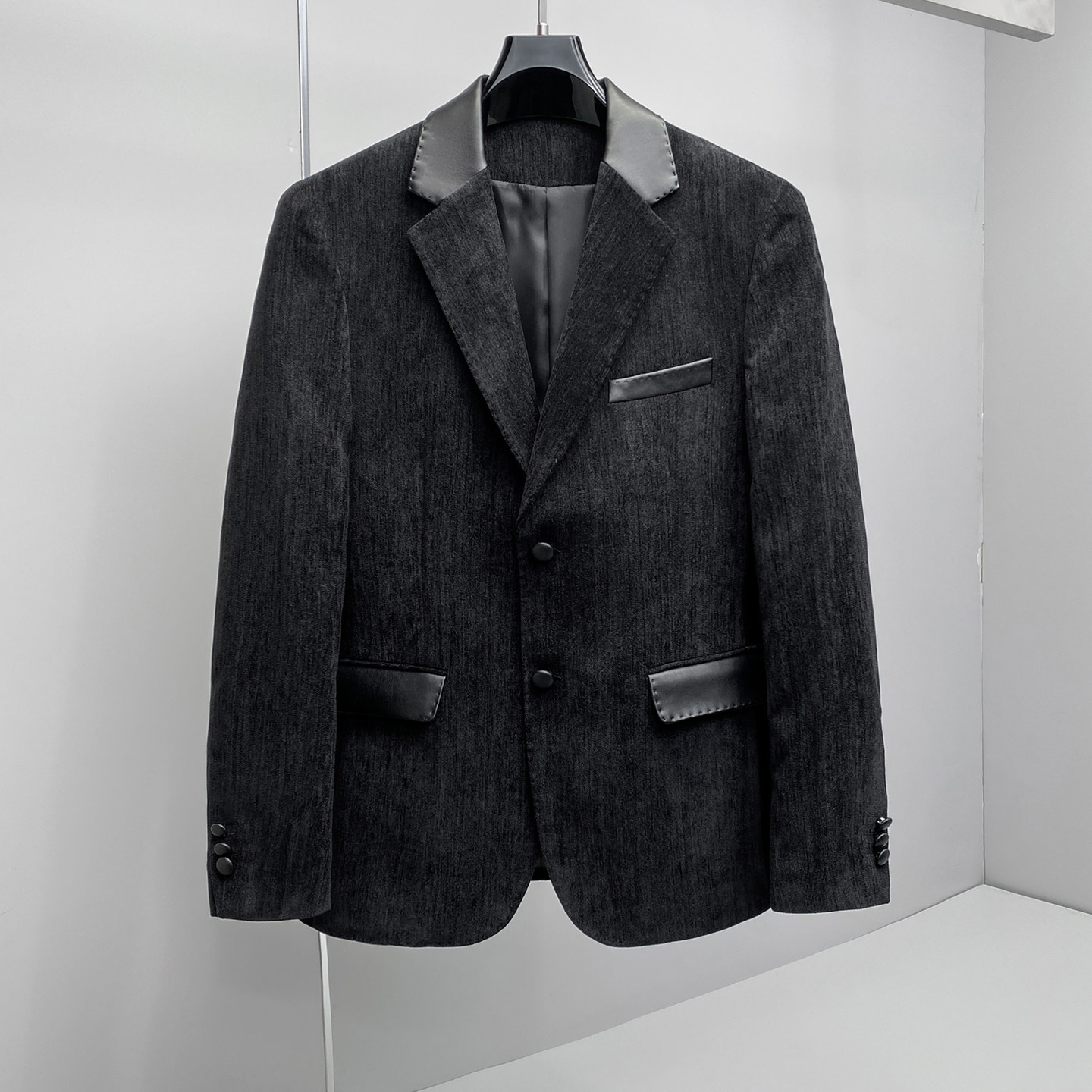 2026新款春秋季小西装拼皮料男韩版四季便西装潮流23699p180，男装西服，电商D222